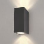 Ledvion - LED duvar lambası, antrasit ve küp, GU10 spot, IP54, yukarı ve aşağı ışık, dış mekan aydınlatması, bahçe aydınlatması, cephe aydınlatması