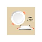 Ledx 5W Led Beyaz Spot Downlight 2'Li Paket