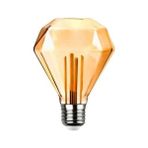 Ledx Gd-95 Kırılmaz Gövde Diamond Elmas Kesim 4,5 Watt Amber Rustik Ampul - Şeffaf
