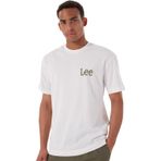 Lee Bisiklet Yaka Ekru Erkek T-Shirt LM828731923 Relaxed Fit Grafik