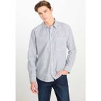 Lee Çizgili Relaxed Fit Gö Ekru Erkek Gömlek - Bej - 2XL