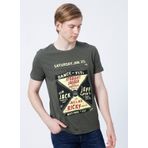 Lee Cooper 222 Lcm 242030 Kenway Bisiklet Yaka Slim Fit Baskılı Haki Erkek T-shirt