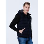 Lee Cooper 231 LCM 235001 Lacivert Kapüşon Yaka Erkek Düz Şişme Yelek