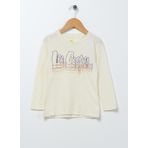 Lee Cooper 231LCG242001 Baskılı Ekru Kız Çocuk T-shirt