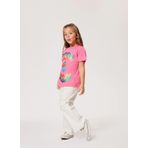 Lee Cooper 232 LCG 242003 Baskılı Koyu Pembe Kız Çocuk T-shirt