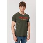Lee Cooper 232 LCM 242052 Real Bisiklet Yaka Haki Erkek T-shirt
