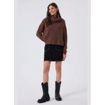 Lee Cooper 241 LCF 261003 Rosa Kahve Balıkçı Yaka Crop Kadın Kazak