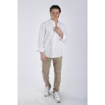 Lee Cooper 242 LCM 241009 Beyaz Julsa Erkek Dokuma Gömlek