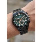 Lee Cooper 42MM Çelik Kasa, Yeşil Kadran, Çelik Kordon, Spor Erkek Kol Saati - Siyah