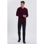Lee Cooper Aiden Erkek V Yaka Kazak - S - Bordo