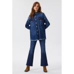 Lee Cooper Alice 1 Kadın Jean Gömlek Siyah - Mavi