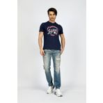 Lee Cooper Alista Erkek %100 Pamuk O Yaka T-shirt Lacivert
