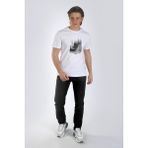 Lee Cooper Alvin Erkek %100 Pamuk O Yaka T-Shirt Beyaz - 2XL