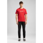 Lee Cooper Ansel Erkek Regular Fit %100 Pamuk Baskılı Bisiklet Yaka T-Shirt Kırmızı - 2XL