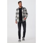 Lee Cooper Argos Erkek Dokuma Uzun Kol Gömlek Siyah-Beyaz Ekose - 2XL