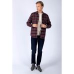 Lee Cooper Argoses Erkek Dokuma Uzun Kol Gömlek Mürdüm-Haki - 2XL - Mor