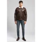 Lee Cooper Avery Erkek Nubuk Mont Kahverengi Klasik Yaka Deri XL Beden
