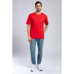Lee Cooper Aylex Erkek %100 Pamuk O Yaka T-Shirt Kırmızı - 2XL