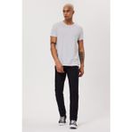 Lee Cooper Baines Erkek %100 Pamuk O Yaka T-Shirt Gri Melanj