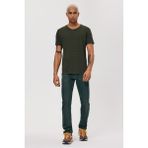 Lee Cooper Baines Erkek %100 Pamuk O Yaka T-Shirt Haki