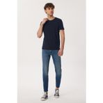 Lee Cooper Baines Erkek %100 Pamuk O Yaka T-Shirt Koyu Lacivert