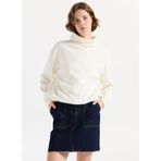 Lee Cooper Balıkçı Yaka Sweatshirt, M, 261 LCF 241018, EKRU, Kadın