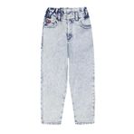 Lee Cooper Bella Yüksek Bel Bol Kesim Daralan Paça Mavi Kız Çocuk Jean Pantolon