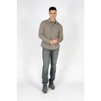 Lee Cooper Bertaus Erkek Örme Uzun Kol Gömlek Vizon - 2XL - Kahve