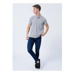 Lee Cooper Big Twins Gri Melanj Polo Yaka Erkek T-shirt
