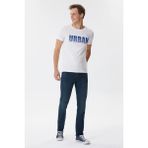 Lee Cooper Brendon Erkek %100 Pamuk Bisiklet Yaka T-Shirt Off White - Beyaz - 2XL