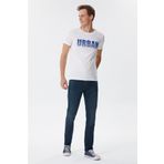 Lee Cooper Brendon Erkek %100 Pamuk Bisiklet Yaka T-shirt Off White