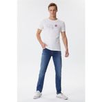 Lee Cooper Cedric Erkek %100 Pamuk Bisiklet Yaka T-Shirt Off White