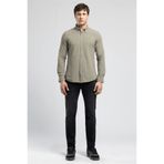 Lee Cooper Darell Erkek Slim %100 Pamuk Klasik Yaka Gömlek Haki