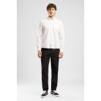 Lee Cooper Day Erkek Regular Fit Pamuklu Uzun Kol Gömlek Beyaz - 2XL