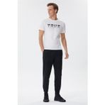 Lee Cooper Elvis Erkek %100 Pamuk Bisiklet Yaka T-Shirt Off White