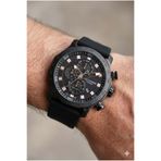 Lee Cooper Erkek Kol Saati | Siyah Kadran, 49MM Büyük Kasa, Çok Fonksiyonlu, Spor