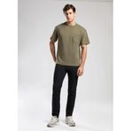 Lee Cooper Erkek Yuvarlak Yaka T-Shirt, Loose Fit, Haki, L