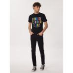Lee Cooper Fergus Erkek %100 Pamuk O Yaka T-Shirt Siyah