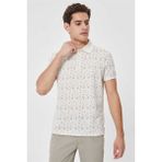 Lee Cooper Fresh Erkek %100 Pamuk Polo Yaka T-Shirt Kirik Beyaz