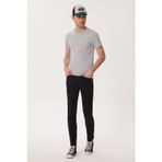 Lee Cooper Gael Erkek %100 Pamuk O Yaka T-Shirt Gri Melanj