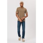 Lee Cooper Gael Erkek %100 Pamuk O Yaka T-Shirt Koyu Bej