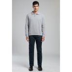 Lee Cooper Gale Erkek Polo Yaka Sweatshirt Gri