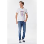 Lee Cooper Gameover Erkek %100 Pamuk Bisiklet Yaka T-Shirt Beyaz