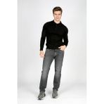 Lee Cooper Gino Erkek Polo Yaka Triko Kazak Siyah - 2XL
