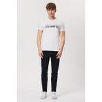 Lee Cooper Huge Erkek %100 Pamuk O Yaka T-Shirt Off White - Beyaz - 2XL