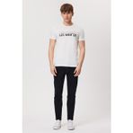 Lee Cooper Huge Erkek %100 Pamuk O Yaka T-shirt Off White