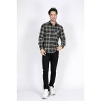 Lee Cooper Jade Erkek Dokuma Uzun Kol Gömlek Haki-Siyah - Yeşil
