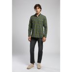 Lee Cooper Jamie Erkek Dokuma Gömlek Siyah-Yeşil Ekose