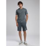 Lee Cooper Jevon Erkek O Yaka T-Shirt İndigo-Ekru Çizgili - Mavi