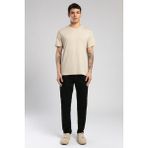 Lee Cooper Jonat Erkek %100 Pamuk V Yaka T-Shirt Bej